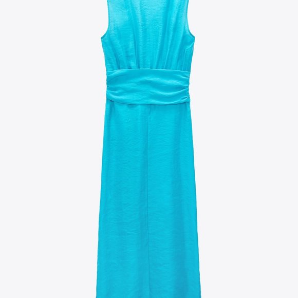 NWT Turquoise Midi Ruffle Dress 2023 - Picture 8 of 8